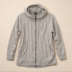 Icebreaker Full Zip Hoodie Women Large Tan Wool Blend Long Sleeve Gorpcore Comfy